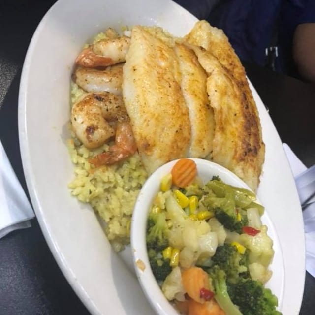 Broiled Catfish & Jumbo Shrimp.
